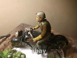 MAC 700 Arnold 40's Tin Lithograph Motorcycle Wind Up TOY, US Zone Germany