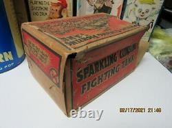 MARX SPARKLING CLIMBING FIGHTING ARMY TANK TIN WINDUP IN BOX 30s WORKS EXC