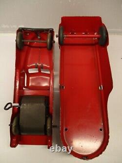 MARX TIN LITHO PRESSED STEEL WINDUP UNITED VAN LINE MOVING TRUCK 1940s TOY WORKS