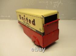 MARX TIN LITHO PRESSED STEEL WINDUP UNITED VAN LINE MOVING TRUCK 1940s TOY WORKS