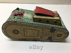 MARX TIN LITHO WINDUP US ARMY DOUGHBOY TANK 1940s TOY Antique Tin