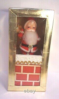 MINT 1960s WIND-UP SANTA CLAUS CHIMNEY MUSIC BOX SANTA CLAUS IS COMING TO TOWN