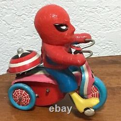 Marvel Vintage Marx 1968 Spider Man Tricycle Wind Up Toy, Japan Super Hero Rare