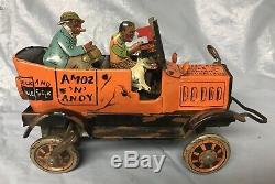 Marx 1930s Amos & Andy Tin Windup Fresh Air Taxi With Box