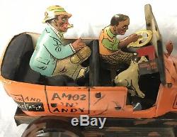 Marx 1930s Amos & Andy Tin Windup Fresh Air Taxi With Box