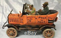 Marx 1930s Amos & Andy Tin Windup Fresh Air Taxi With Box