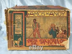 Marx 1930s Amos & Andy Tin Windup Fresh Air Taxi With Box