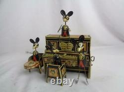 Marx 1931 Tin Litho Merry Makers Mouse Band Wind-Up Toy Nice! Works well