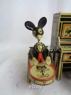 Marx 1931 Tin Litho Merry Makers Mouse Band Wind-Up Toy Nice! Works well