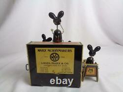 Marx 1931 Tin Litho Merry Makers Mouse Band Wind-Up Toy Nice! Works well