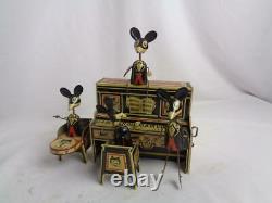 Marx 1931 Tin Litho Merry Makers Mouse Band Wind-Up Toy Nice! Works well