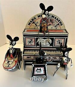 Marx & Co. Merry Makers Tin Lithographed Mouse Band Windup Toy with Marquee