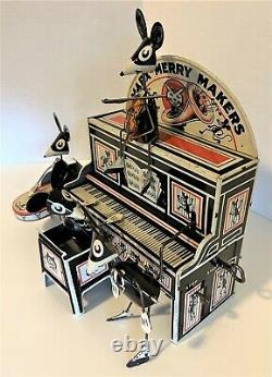 Marx & Co. Merry Makers Tin Lithographed Mouse Band Windup Toy with Marquee