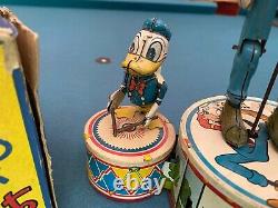 Marx Donald Duck Duet Tin Windup with Box Old Store Stock