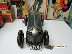 Marx Giant King Boat Tail Tin Litho Blue Indy Racer 1941 Wind Up 13 Exc Works