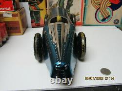 Marx Giant King Boat Tail Tin Litho Blue Indy Racer 1941 Wind Up 13 Exc Works