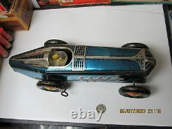 Marx Giant King Boat Tail Tin Litho Blue Indy Racer 1941 Wind Up 13 Exc Works