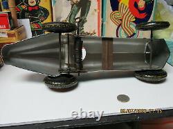 Marx Giant King Boat Tail Tin Litho Blue Indy Racer 1941 Wind Up 13 Exc Works