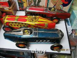 Marx Giant King Boat Tail Tin Litho Blue Indy Racer 1941 Wind Up 13 Exc Works