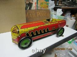 Marx Giant King Boat Tail Tin Litho Red Yellow Indy Racer 1941 Wind Up 13 Exc