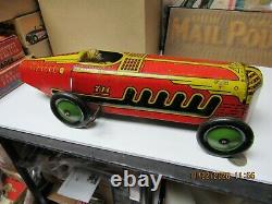 Marx Giant King Boat Tail Tin Litho Red Yellow Indy Racer 1941 Wind Up 13 Exc