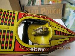 Marx Giant King Boat Tail Tin Litho Red Yellow Indy Racer 1941 Wind Up 13 Exc