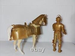 Marx Golden Knight With Horse Sir Gordon And Horse Bravo. Vintage MCM 50s 60s