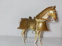 Marx Golden Knight With Horse Sir Gordon And Horse Bravo. Vintage MCM 50s 60s