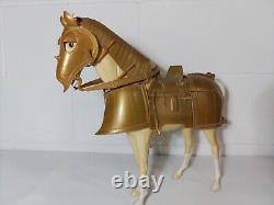 Marx Golden Knight With Horse Sir Gordon And Horse Bravo. Vintage MCM 50s 60s