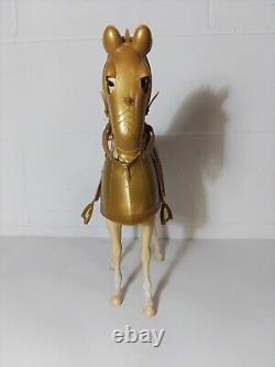 Marx Golden Knight With Horse Sir Gordon And Horse Bravo. Vintage MCM 50s 60s