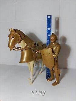 Marx Golden Knight With Horse Sir Gordon And Horse Bravo. Vintage MCM 50s 60s