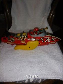 Marx Original Rocket Fighter Tin Lithograph Windup Toy-1950-51-top Condition