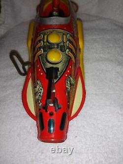 Marx Original Rocket Fighter Tin Lithograph Windup Toy-1950-51-top Condition