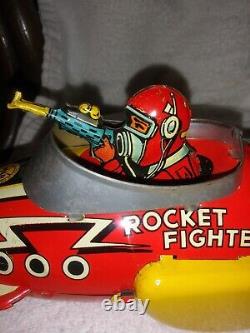 Marx Original Rocket Fighter Tin Lithograph Windup Toy-1950-51-top Condition