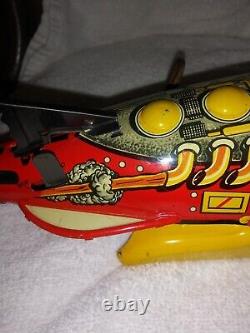 Marx Original Rocket Fighter Tin Lithograph Windup Toy-1950-51-top Condition