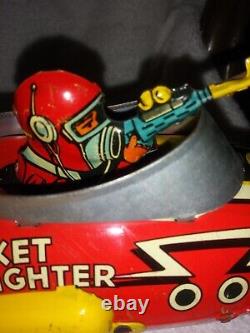 Marx Original Rocket Fighter Tin Lithograph Windup Toy-1950-51-top Condition