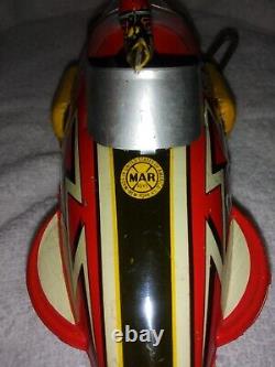 Marx Original Rocket Fighter Tin Lithograph Windup Toy-1950-51-top Condition