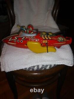 Marx Original Rocket Fighter Tin Lithograph Windup Toy-1950-51-top Condition