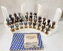 Marx Presidents Vintage 1960's Mini Figure Set of 35 with Original Stand and Book