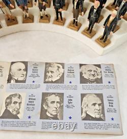 Marx Presidents Vintage 1960's Mini Figure Set of 35 with Original Stand and Book