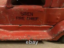 Marx Siren Fire Chief Wind Up Car Length 14 Inches