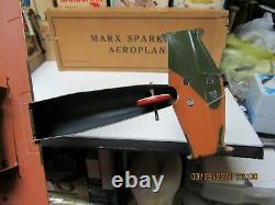 Marx Sparkling Aeroplane Windup Tin Camouflage Us Army Airplane In Box Nm Works