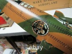 Marx Sparkling Aeroplane Windup Tin Camouflage Us Army Airplane In Box Nm Works