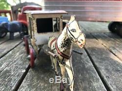 Marx TIN LITHO WIND UP TOYLAND'S FARM PRODUCTS HORSE DRAWN MILK & CREAM WAGON