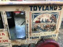 Marx TIN LITHO WIND UP TOYLAND'S FARM PRODUCTS HORSE DRAWN MILK & CREAM WAGON