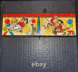 Marx Tin Litho Acrobatic Marvel Wind-up Toy Monkey Gymnast On Circus Platform