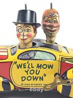 Marx Toys Mccarthy & Snerd Well Mow You Down Tin Litho Wind Up Car Near Mint