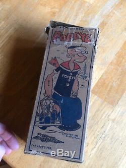 Marx Toys Walking Popeye, Wind Up Tin Toy with Original Box