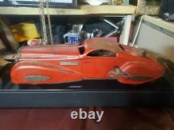 Marx vintage 1930s Red reversible coupe Windup Car