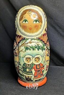 Matryoshka Russian Nesting Dolls 8 7pc Exquisite Hand Painted Signed